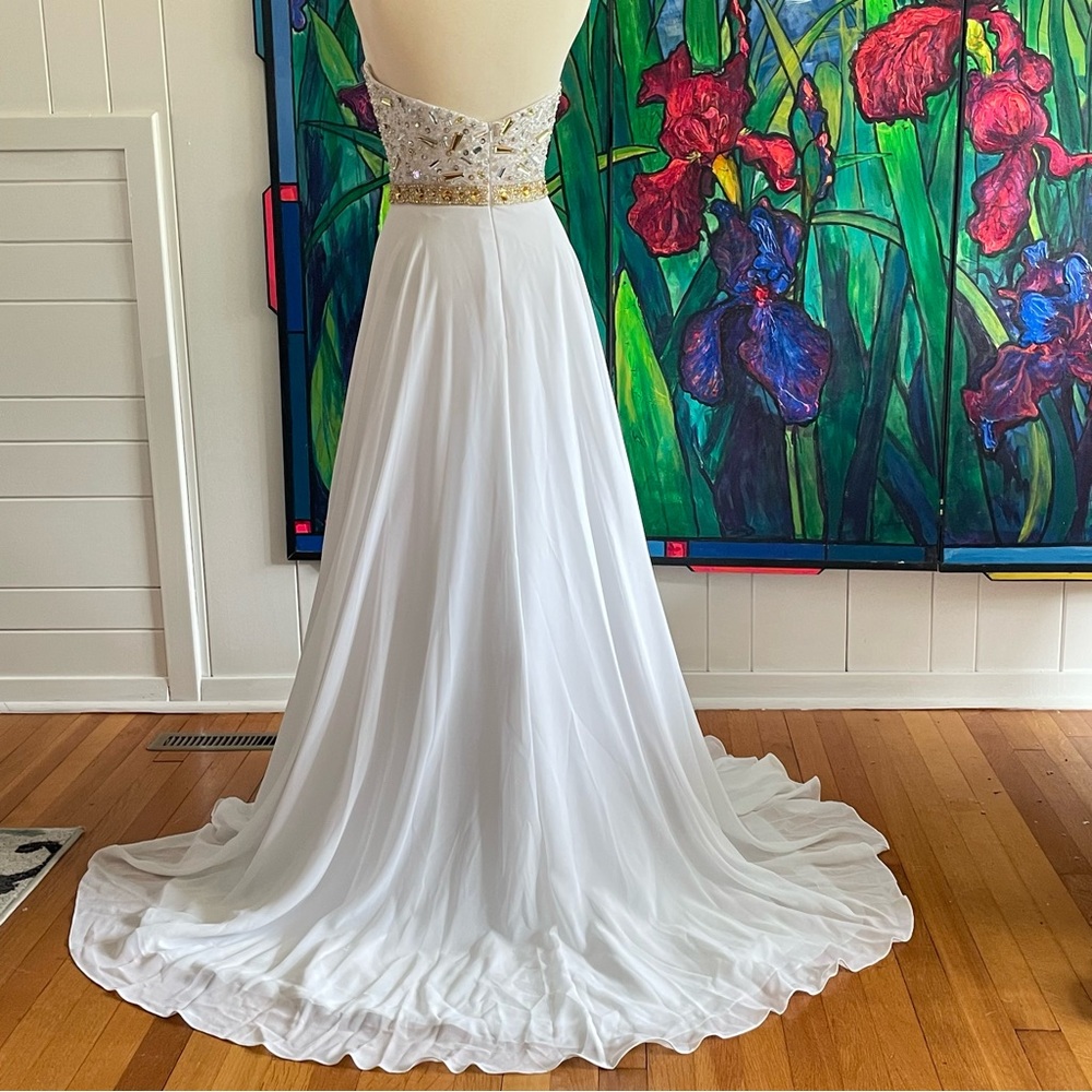 Strapless Wedding Dress Evening Formal Gown Holiday Party Prom Bridal Bride - Picture 2 of 13